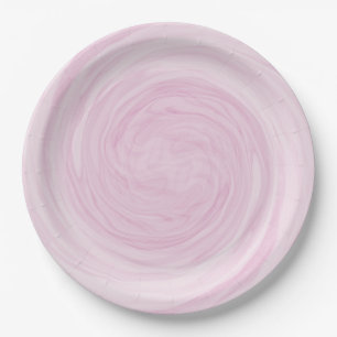 Pretty Pastel Pink Swirl Paper Plate