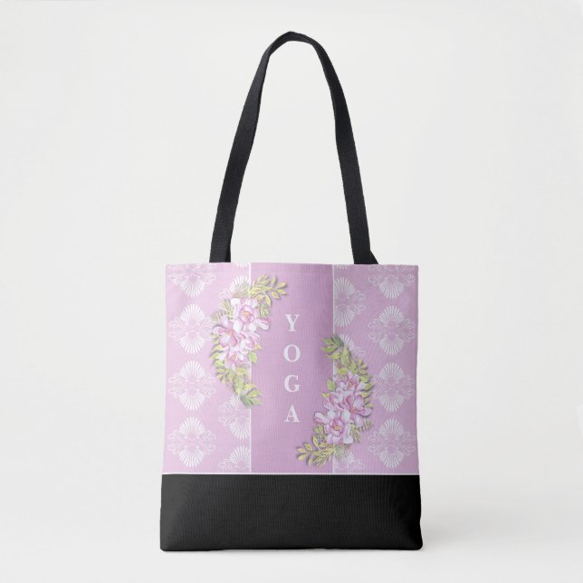 Pretty Pastel Pink YOGA  Tote Bag (Front)