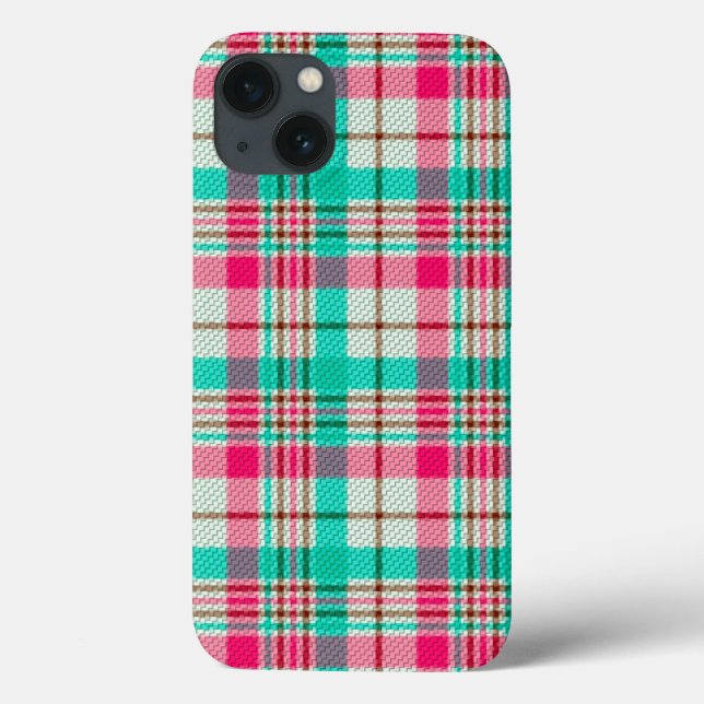 Pretty Pastel Plaid Case-Mate iPhone Case (Back)