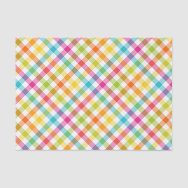 Pretty Pastel Plaid Spring Tissue Paper (Front)