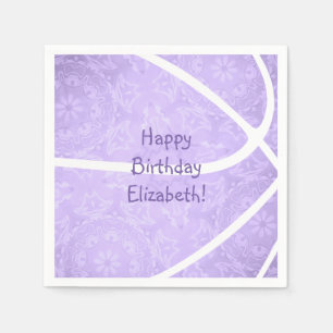 pretty pastel purple girly basketball party napkin