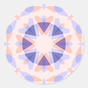 Pretty Pastel Purple Peach Star Eclectic Kitsch Classic Round Sticker