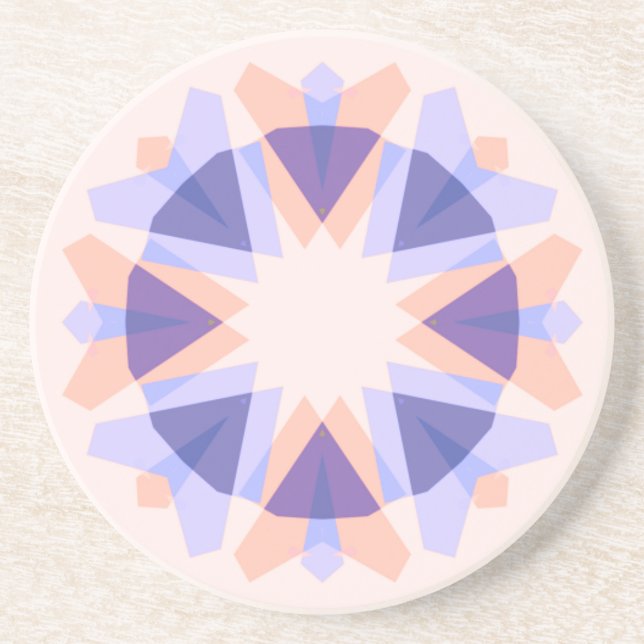 Pretty Pastel Purple Peach Star Eclectic Kitsch Coaster (Front)