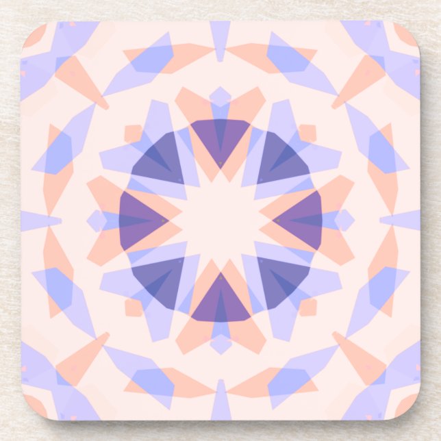 Pretty Pastel Purple Peach Star Eclectic Kitsch Coaster (Front)