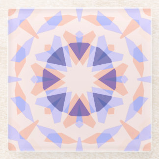 Pretty Pastel Purple Peach Star Eclectic Kitsch Glass Coaster