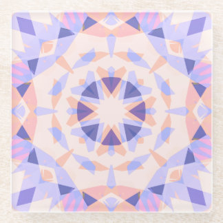 Pretty Pastel Purple Peach Star Girls Decorative Glass Coaster