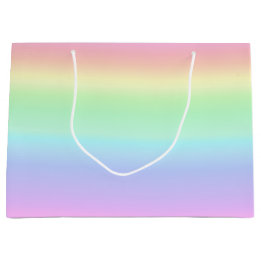 Pretty Pastel Rainbow Aesthetic Gradient Large Gift Bag
