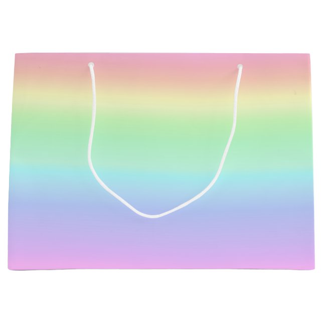 Pretty Pastel Rainbow Aesthetic Gradient Large Gift Bag (Front)