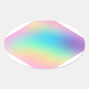 Pretty Pastel Rainbow Gradient Oval Sticker