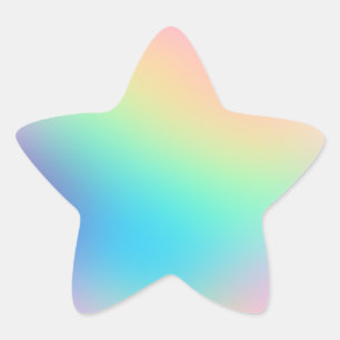Pretty Pastel Rainbow Gradient Star Sticker