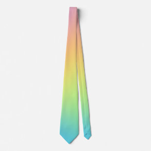 Pretty Pastel Rainbow Gradient Wedding Neck Tie