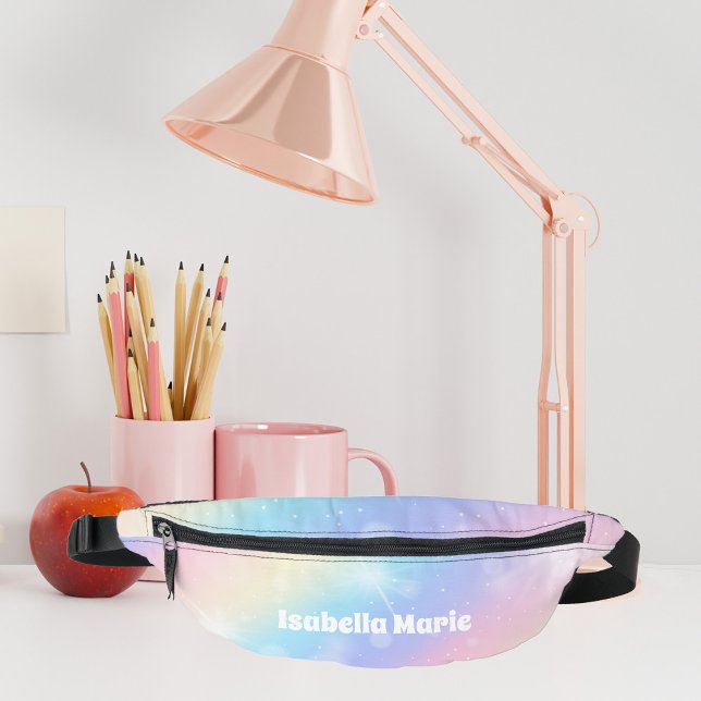 Pretty Pastel Rainbow Sparkle Personalised Bum Bags (Creator Uploaded)