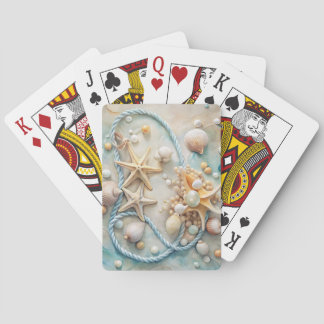 PRETTY PASTEL SUMMER TROPICAL SEASHELLS PLAYING CARDS