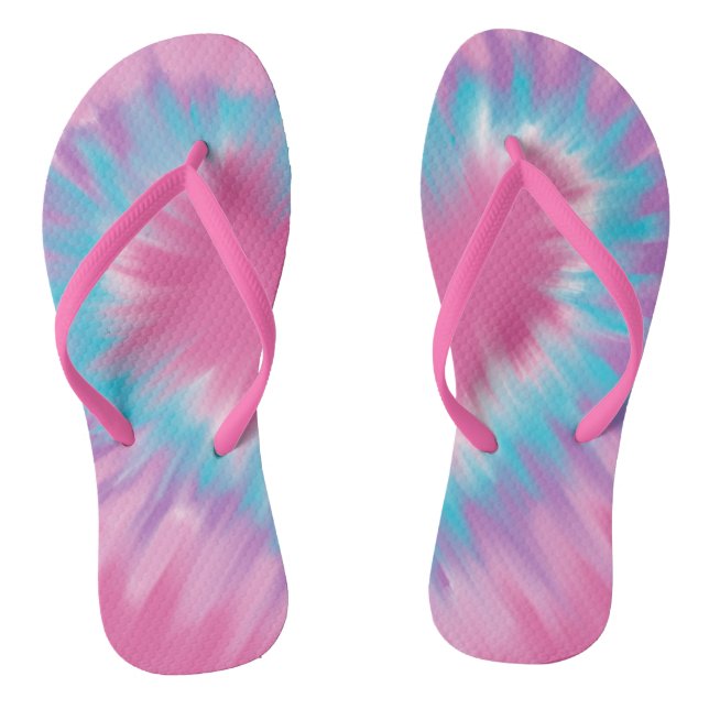 Pretty Pastel tie-dye Pair of Flip Flops (Footbed)