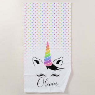 Pretty Pastel Unicorn Beach Towel