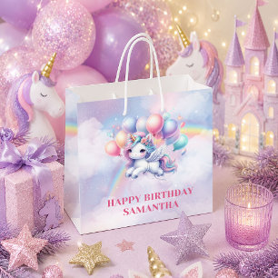 Pretty Pastel Unicorn Girl Birthday Gift Bag