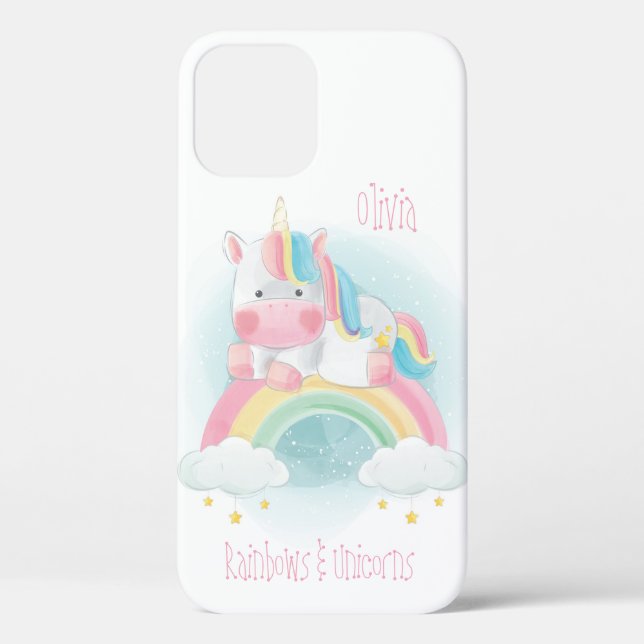 Pretty Pastel Unicorn Name Unicorns Rainbows Case-Mate iPhone Case (Back)