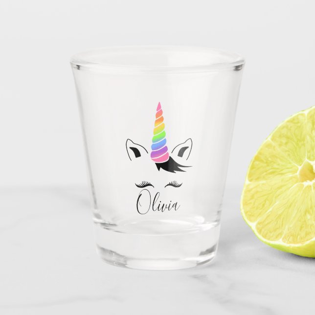 Pretty Pastel Unicorn Shot Glass (Front)