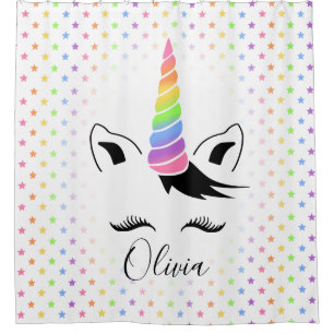 Pretty Pastel Unicorn Shower Curtain