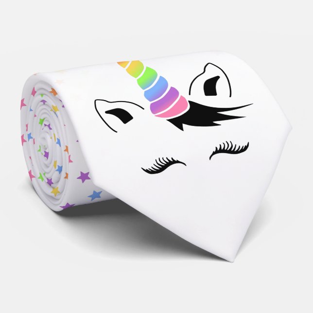 Pretty Pastel Unicorn Tie (Rolled)