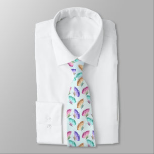 Pretty Pastel Watercolor Butterfly Pattern Tie