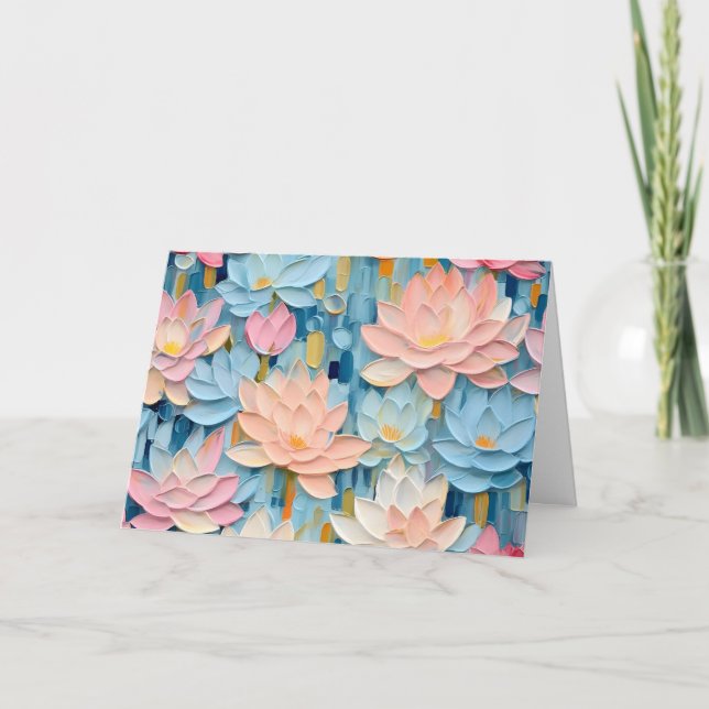 Pretty Pastel Watercolor Floral Note Card (Front)