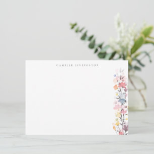 Pretty Pastel Watercolor Floral Personalised  Card