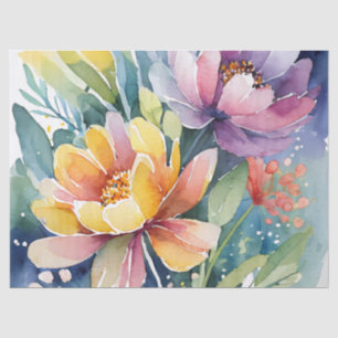 Pretty Pastel Watercolor Florals Tissue Paper