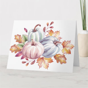 Pretty Pastel Watercolor Pumpkins Card