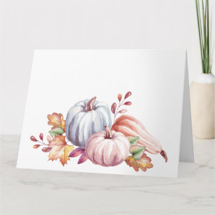 Pretty Pastel Watercolor Pumpkins & Gourd Card
