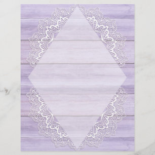 Pretty Pastel Wood & White Lace Scrapbook Paper