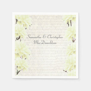 Pretty pastel yellow floral country wedding napkin