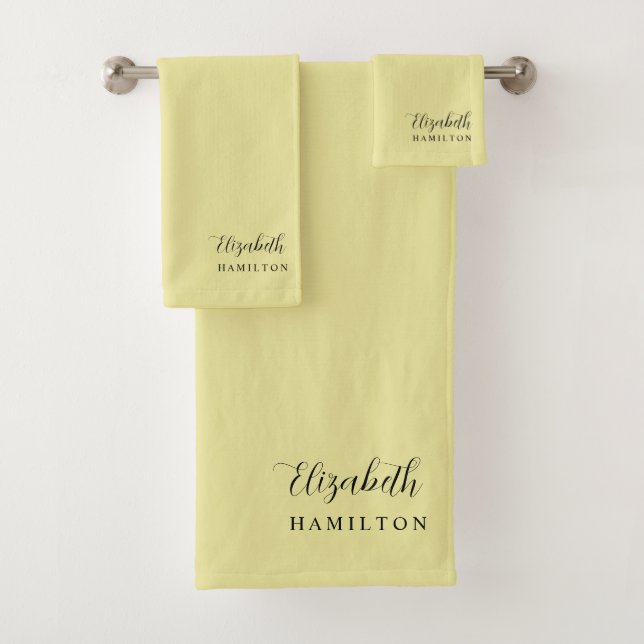 Pretty Pastel Yellow Personalised Bath Set (Insitu)