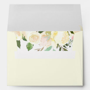 Pretty Pastel Yellow Watercolor Floral Baby Shower Envelope