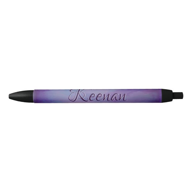 Pretty Pastels | Cute Pink Cloud Purple Blue Sky Black Ink Pen (Front)
