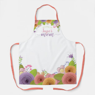 Pretty Pastels Super Mum Mother's Day Floral Apron