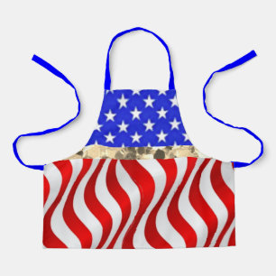 Pretty Patriotic American Flag Apron