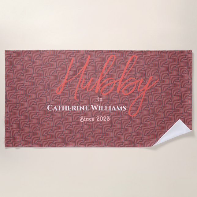 Pretty Pattern Custom Couple Beach Towel (Front)