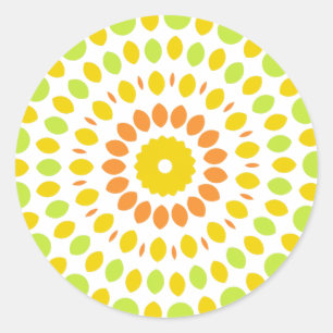 Pretty pattern in citrus colours classic round sticker