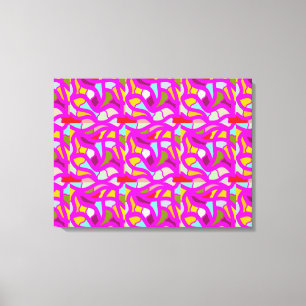 Pretty patterns in pink and rainbow colours canvas print