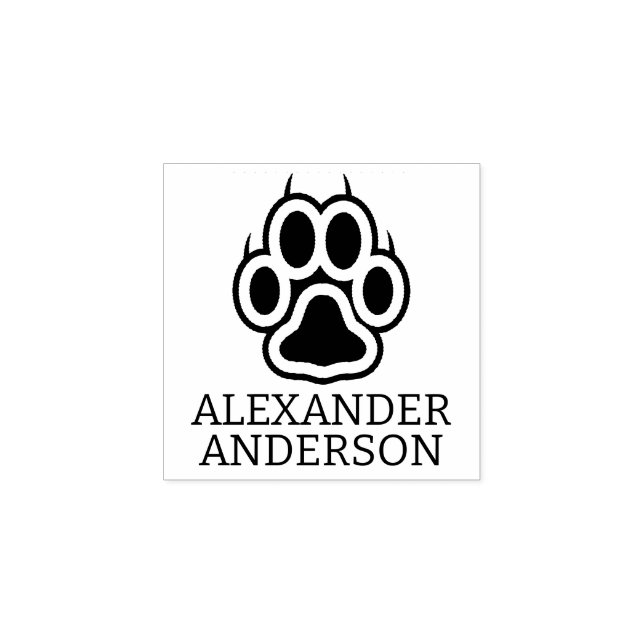 Pretty Paw Personalise Rubber Stamp (Imprint)