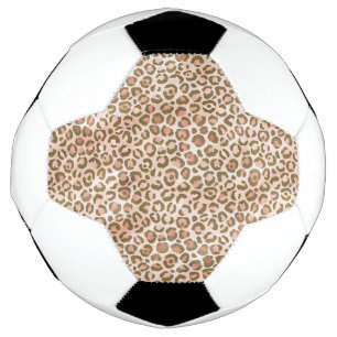 Pretty Peach Brown Leopard Print Football