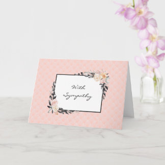 Pretty Peach Floral Sympathy Card