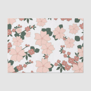 Pretty Peach Floral Tissue Paper