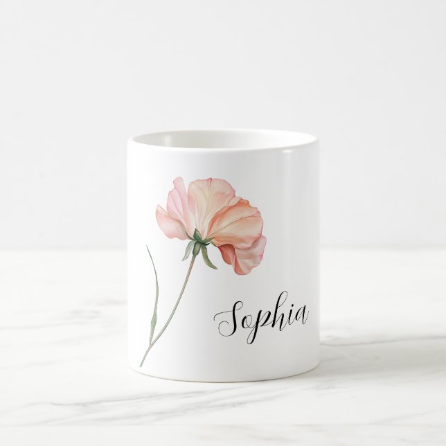 Pretty Peach Flower Coffee Mug (Center)