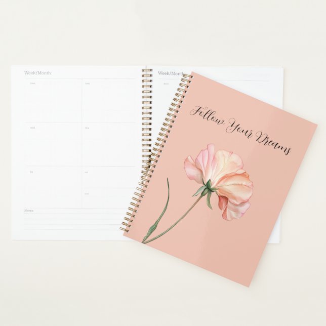 Pretty Peach Flower Planner (Display)