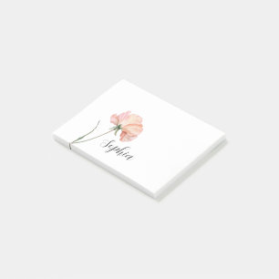 Pretty Peach Flower Post-it Notes