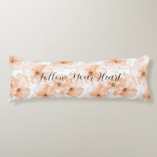 Pretty Peach Flowers Body Cushion