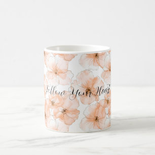 Pretty Peach Flowers Coffee Mug