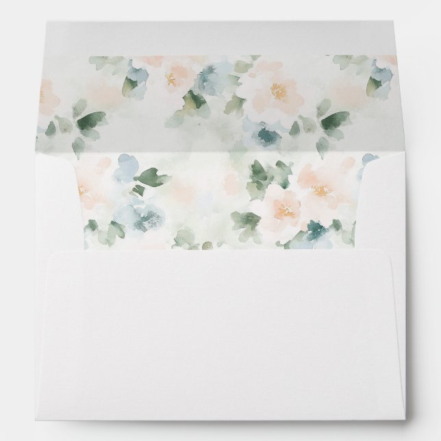 Pretty Peach Flowers Envelope (Back (Bottom))